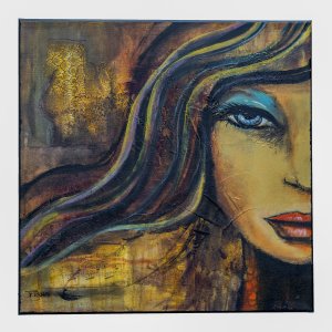 exotische Schönheit 60x60cm Acrylmischtechnik auf Leinwand