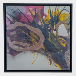 exotischer Blumenstrauss 50x50cm Acrylmischtechnik auf Leinwand mit Rahmen