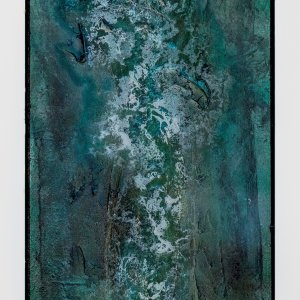 Wasserfall 1 30x80cm Acrylmischtechnik auf Leinwand