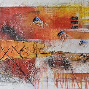 ich liebe das Leben 70x100cm Acryl Mixed Media