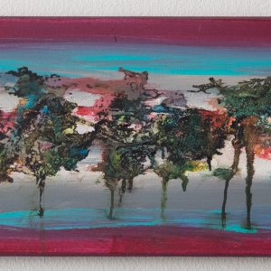 endlich Land in Sicht 30x80cm Acryl Mixed Media