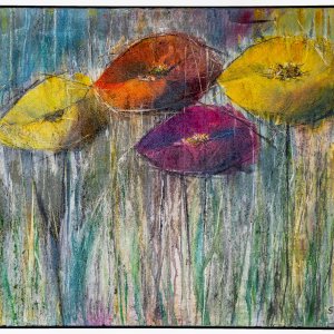 Papaveri 70x80cm Acrylmischtechnik auf Leinwand