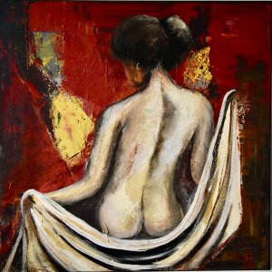 Intimität 80x80cm Acryl Mixed Media