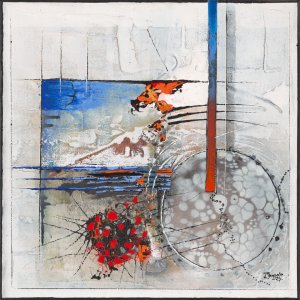 Rad der Zeit 50x50cm Acrylmischtechnik auf Leinwand