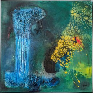 hin zu dir 80x80cm Acryl Mixed Media