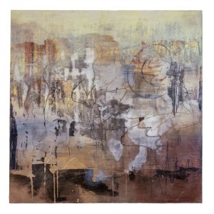 Sandsturm 50x50cm Acrylmischtechnik auf Holz mit Kerzenwachs