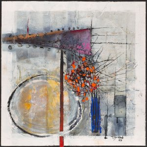 Zeitmaschine 50x50cm Acrylmischtechnik auf Leinwand